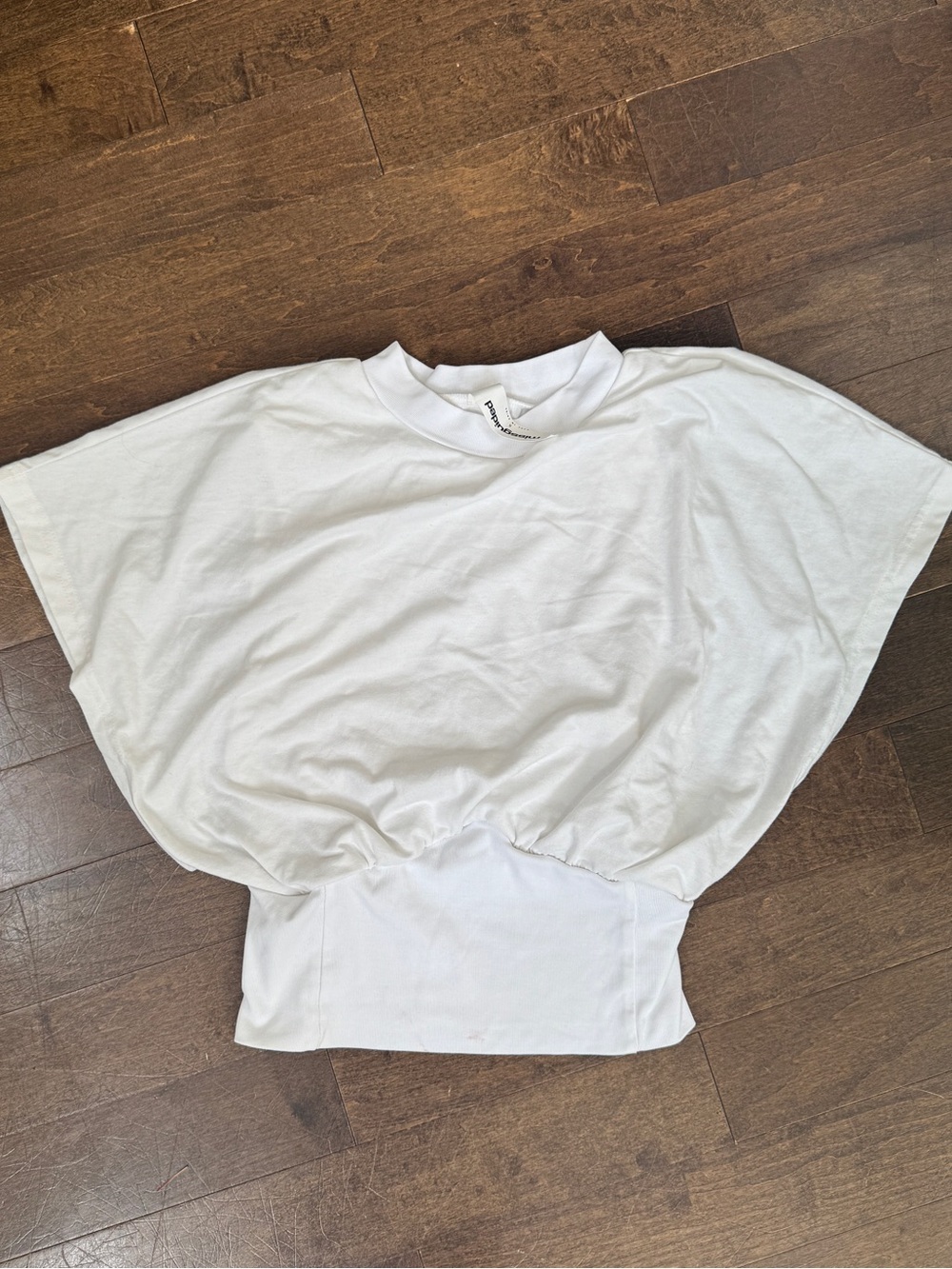 Missguided cinched sculpt waist White Batwing Short Sleeve elevated top small